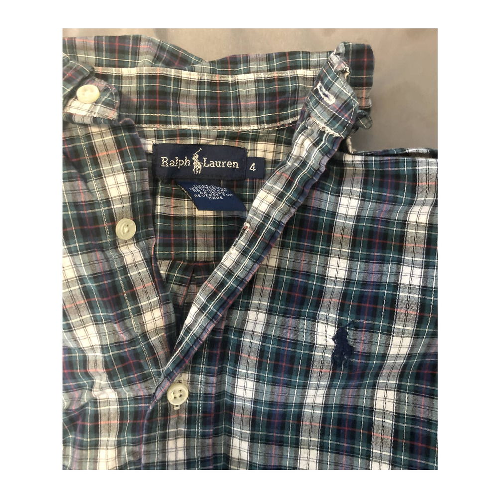 Boys Ralph Lauren Plaid Button Down Long-sleeved Shirt (Size 4) - Picture 3 of 3